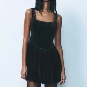 Zara Black Ruched Bodycon Mini Dress